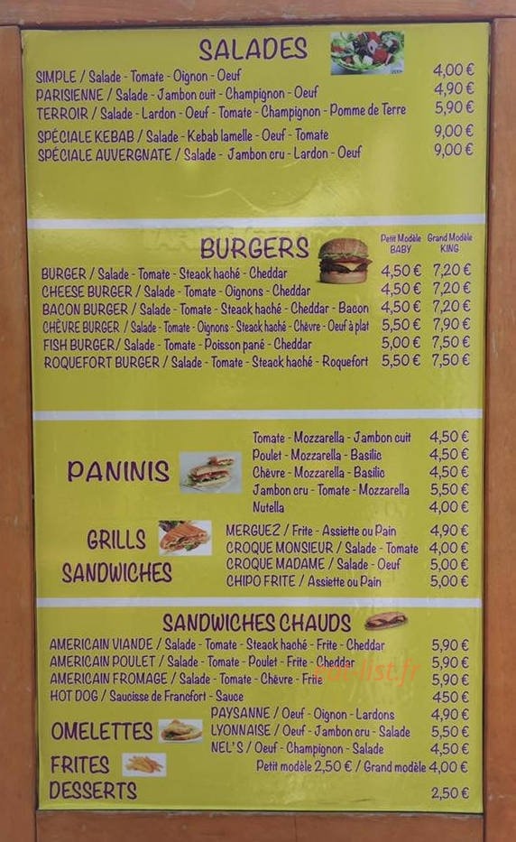 Esco-Bar — carte page 1