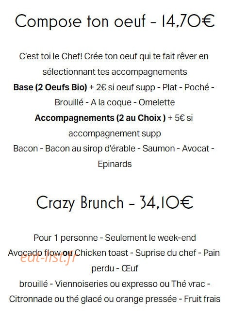 Carte et menu de Family's à Villeneuve Loubet — Œuf personnalisés et crazy brunch