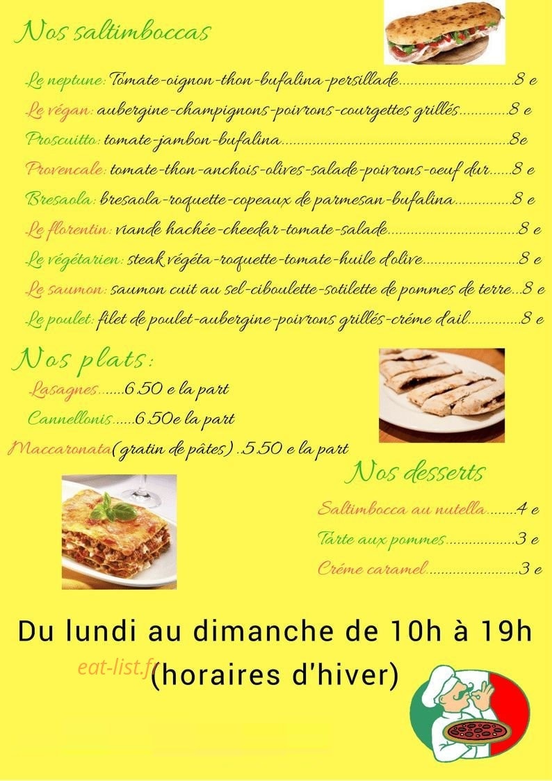 I Pizzaioli — carte page 1