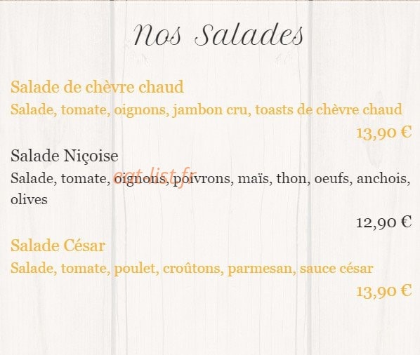 Les Platanes — carte page 1