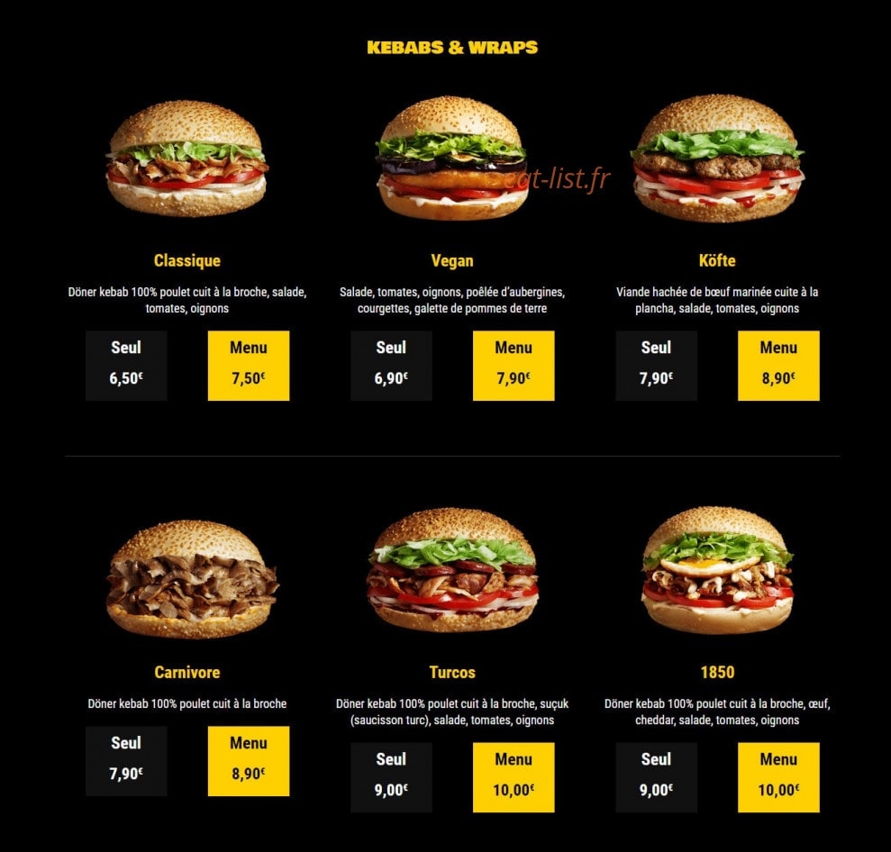 Mister Döner — carte page 1