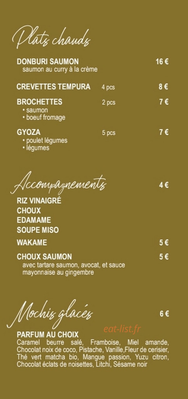 Carte et menu de one sushi à Villeneuve Loubet — Plat chaux et accompagnement
