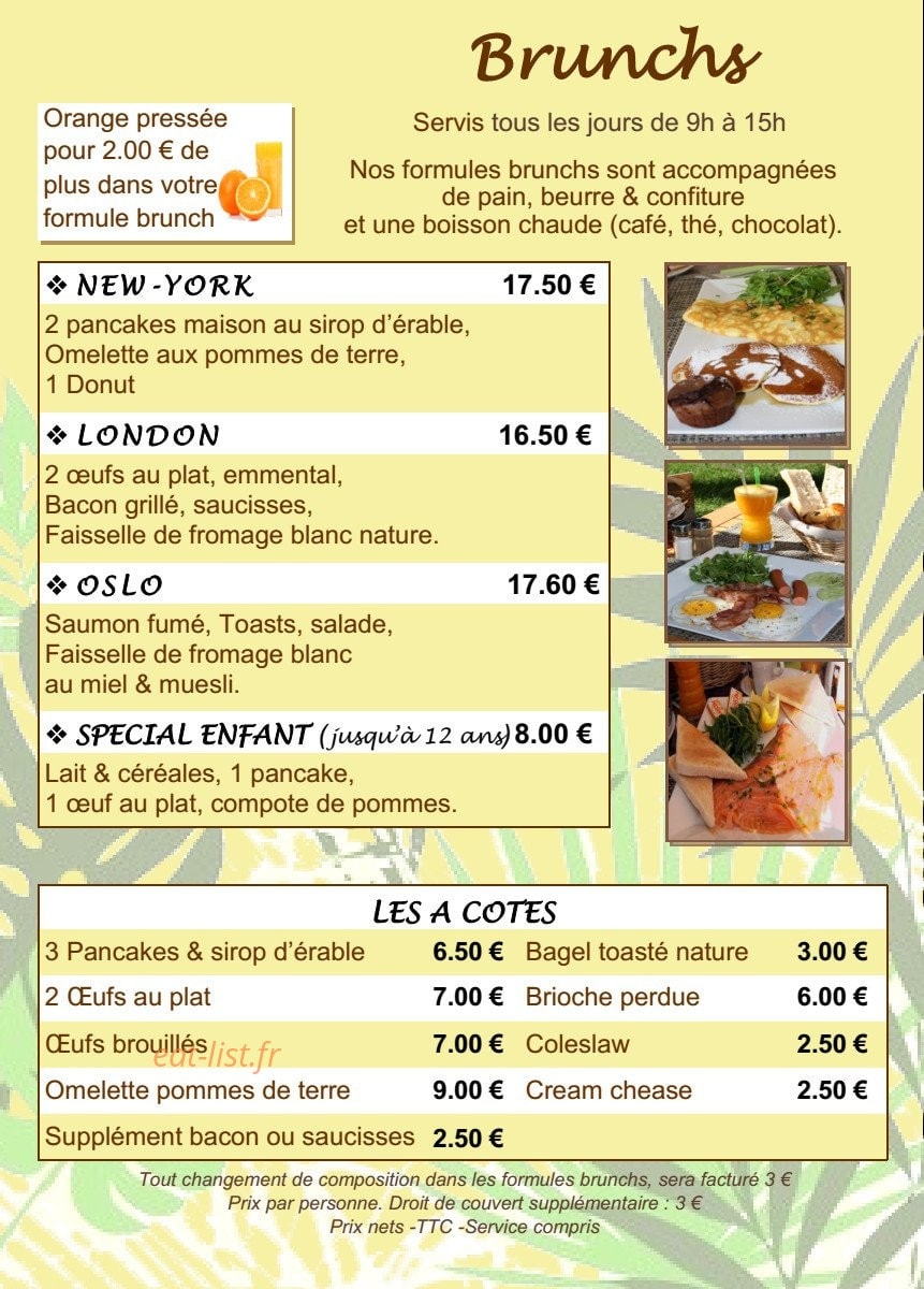 Palm Café — carte page 2