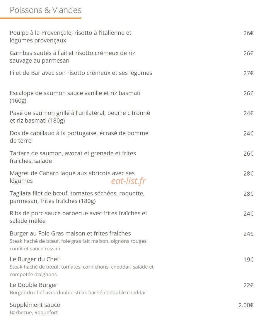 Perla Gourmet — carte page 2