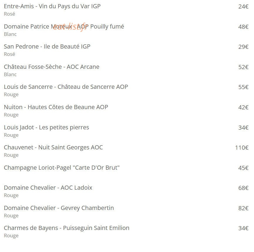 Perla Gourmet — carte page 6