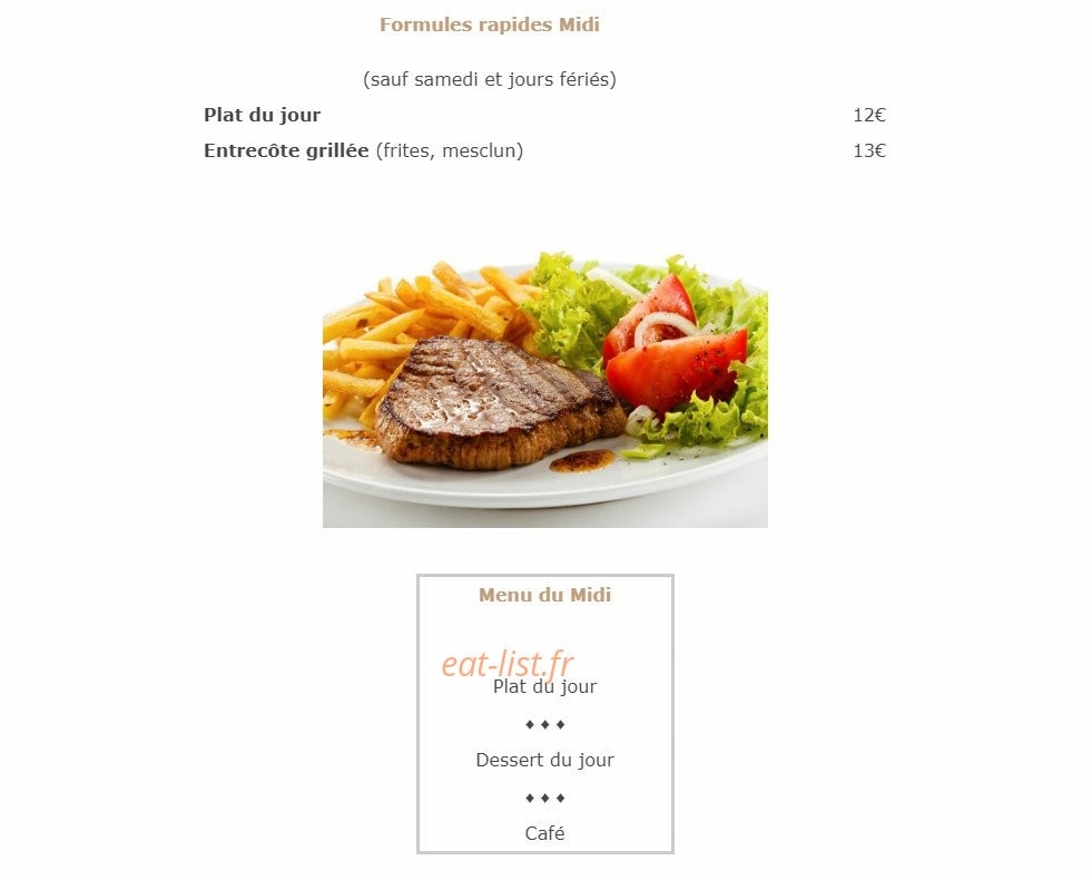 Carte et menu de Santa-Lucia à Villeneuve Loubet — Formules midi