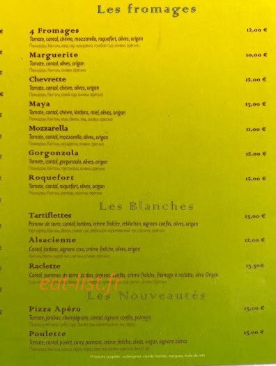 Beaulieu Pizza — carte page 3