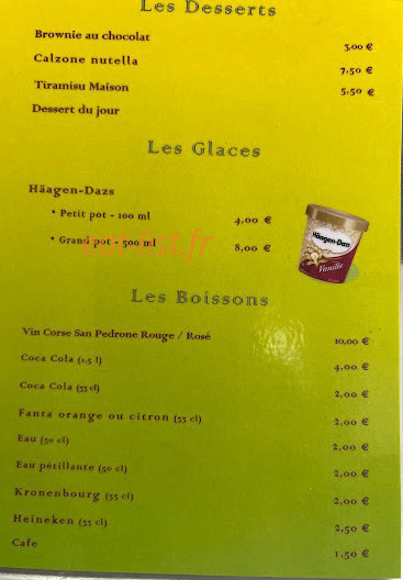 Beaulieu Pizza — carte page 4