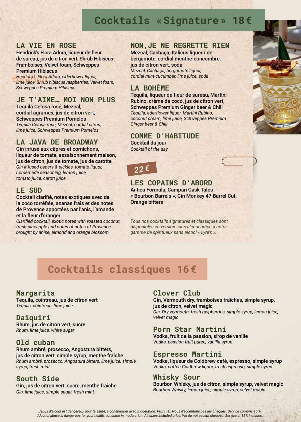 La Javanaise — carte page 6