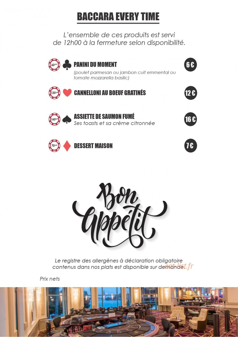 Le Baccara — carte page 3