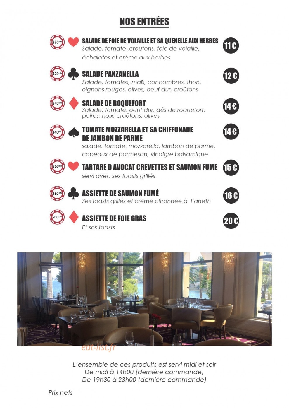 Le Baccara — carte page 1
