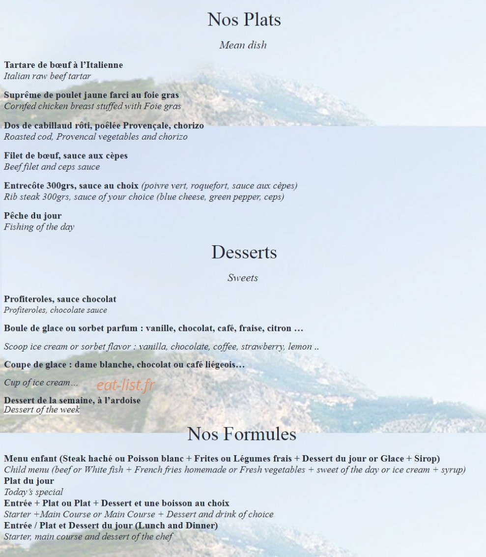 Le Café des Saveurs — carte page 2