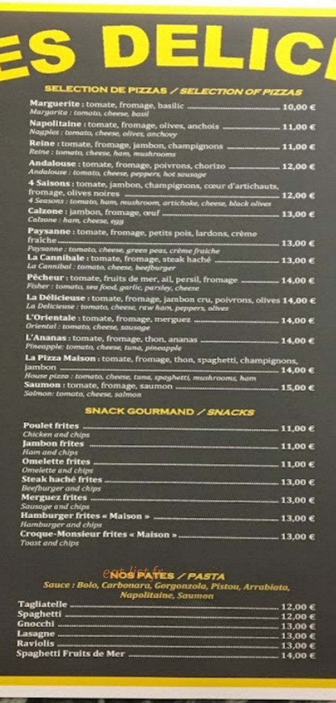 Aux Délices — carte page 2
