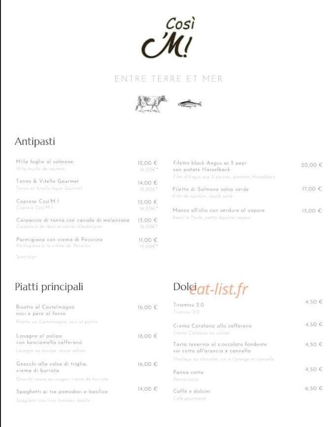 Così ’M ! — carte page 1