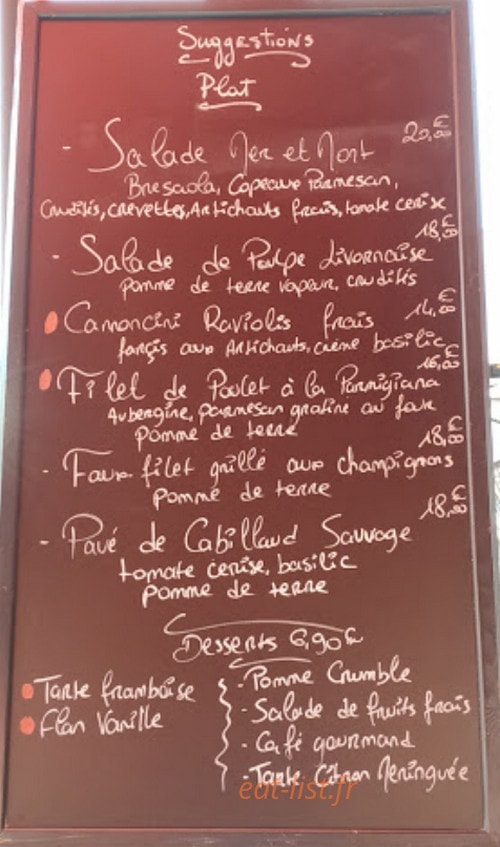 Docks Café — carte page 1