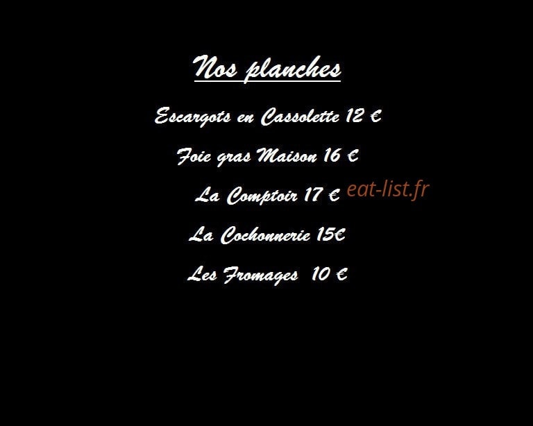 Le Comptoir — carte page 3