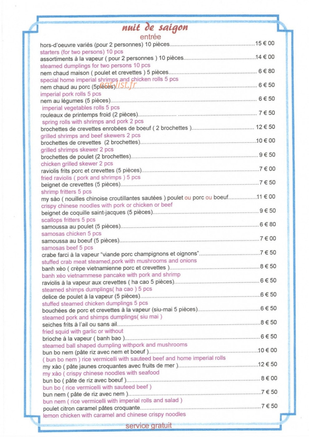 Nuit de Saïgon — carte page 1