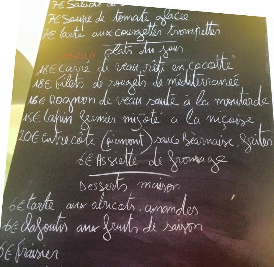Café de La Fontaine — carte page 1