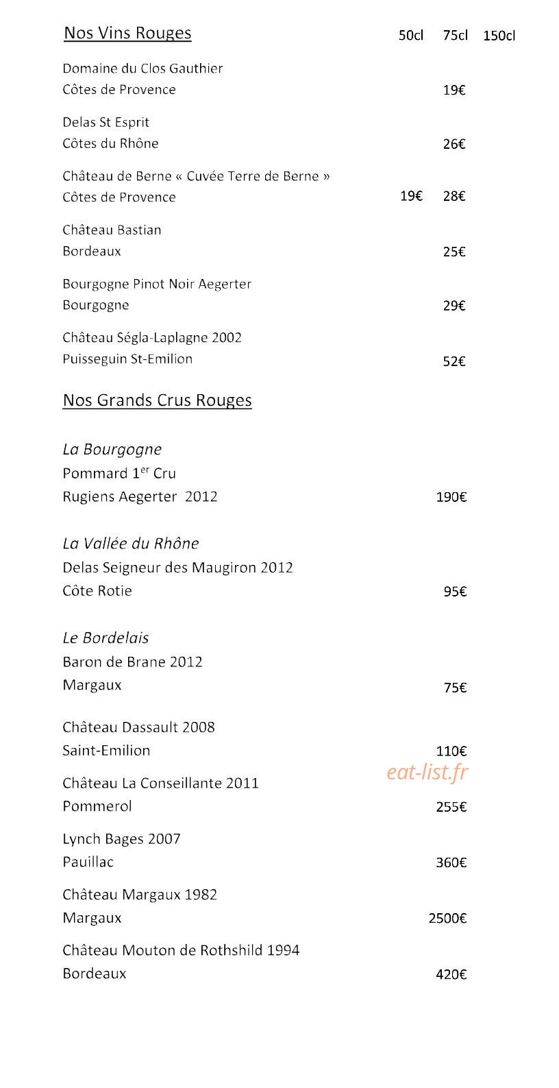 La Table Gourmande — carte page 10