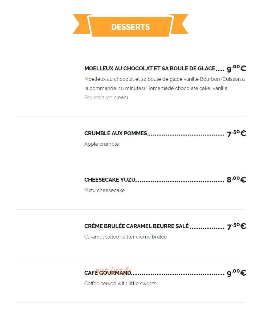 La Table Gourmande — carte page 3
