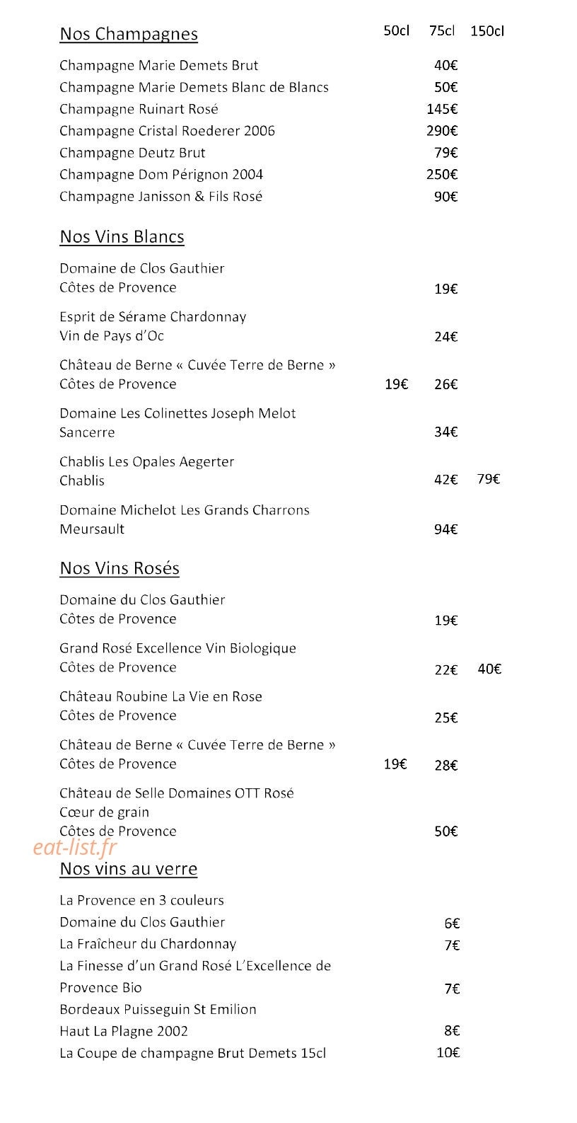 La Table Gourmande — carte page 9