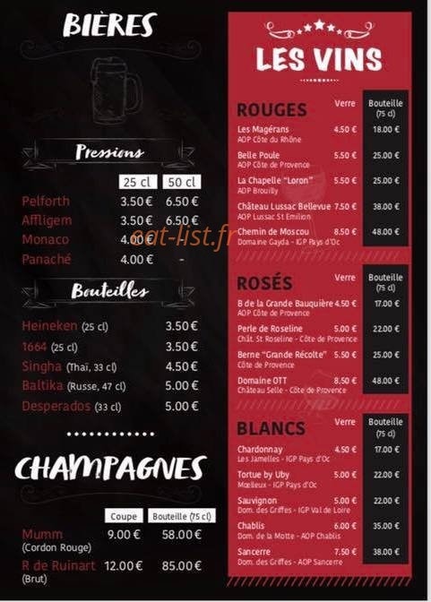 O’Bistro — carte page 4