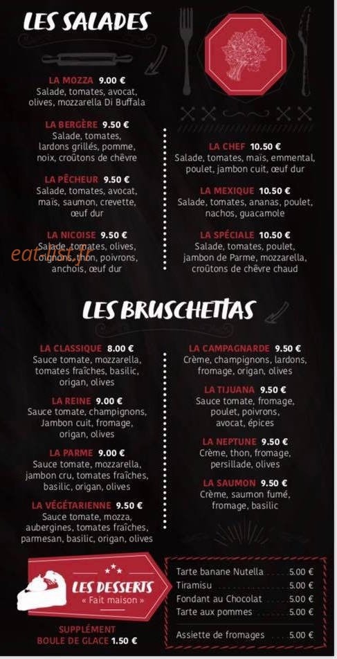 O’Bistro — carte page 2