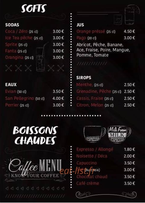 O’Bistro — carte page 3