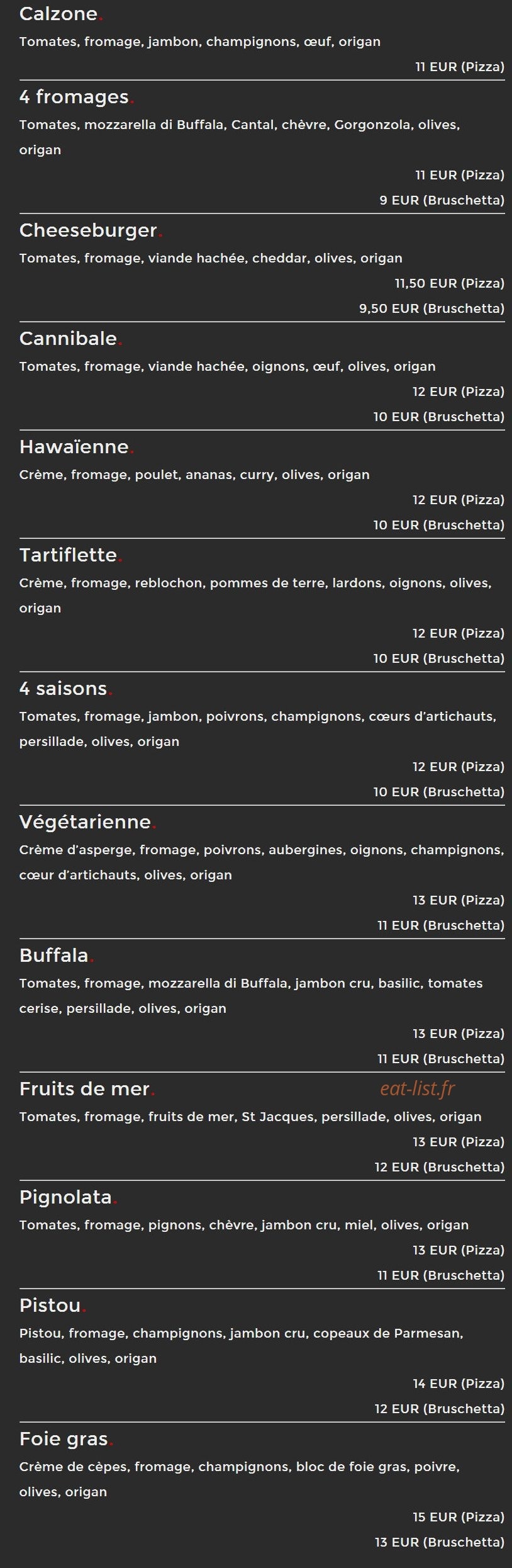 Pizzaroc — carte page 4