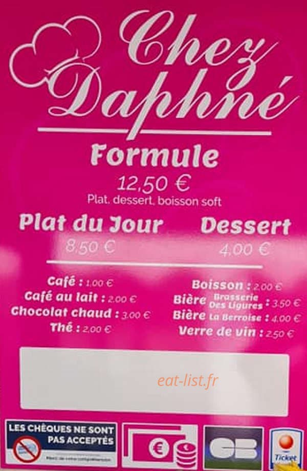 Chez Daphné — carte page 1