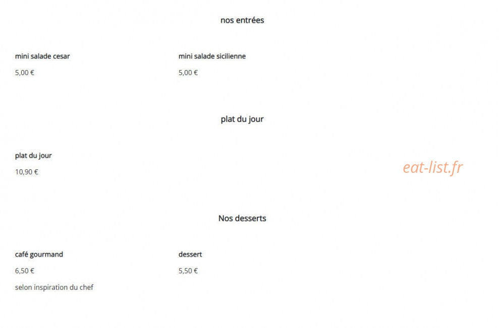 Au Pavillon Bleu — carte page 3