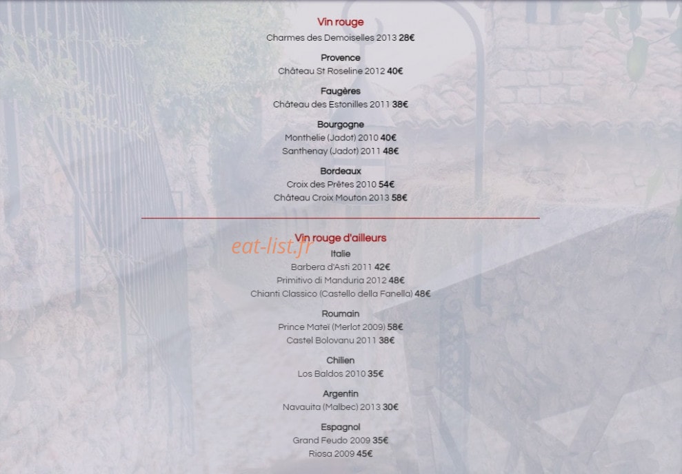 La Taverne — carte page 3