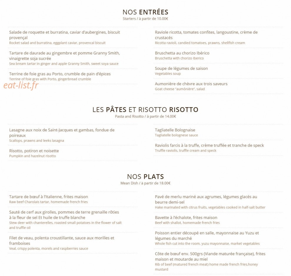Mets Vins Chics — carte page 1