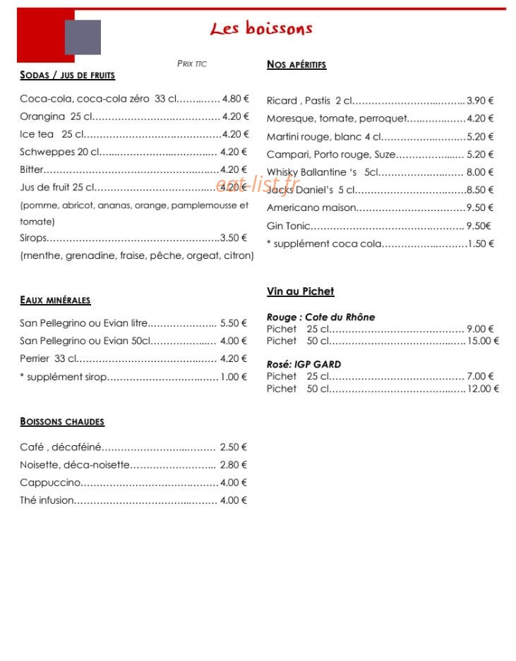 Au Pied dans le Plat — carte page 7