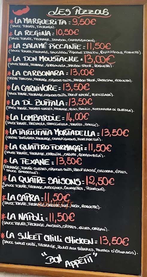 Chez moustache — carte page 1
