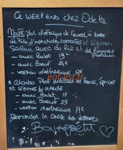 Chez Odette — carte page 1