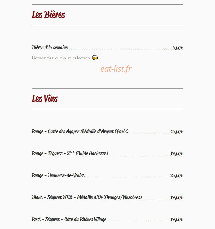 L'atelier Pizza — carte page 5