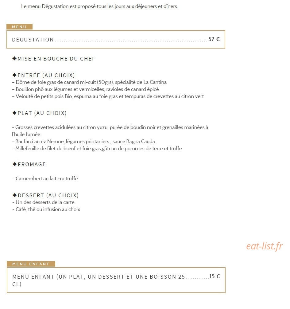 La Cantina — carte page 6