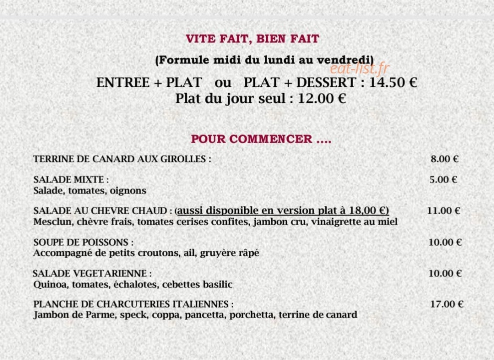 Le Café Terrasse — carte page 4