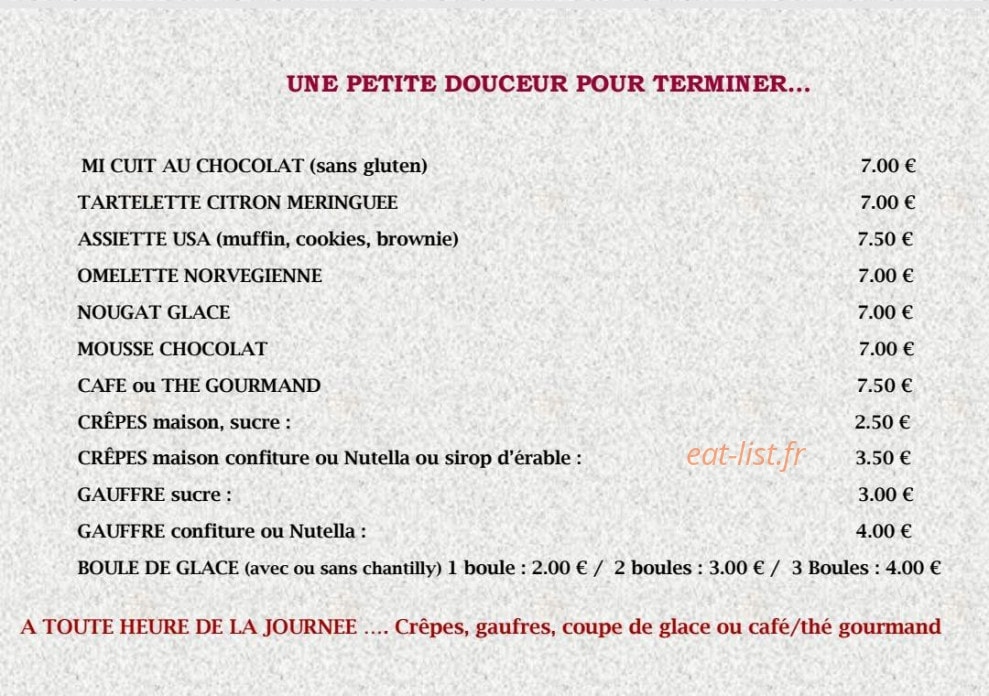 Le Café Terrasse — carte page 7