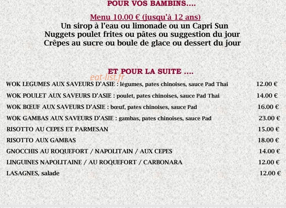 Le Café Terrasse — carte page 5