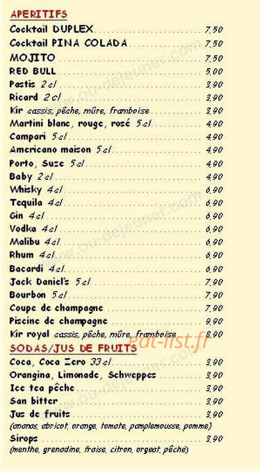 Le Duplex — carte page 8