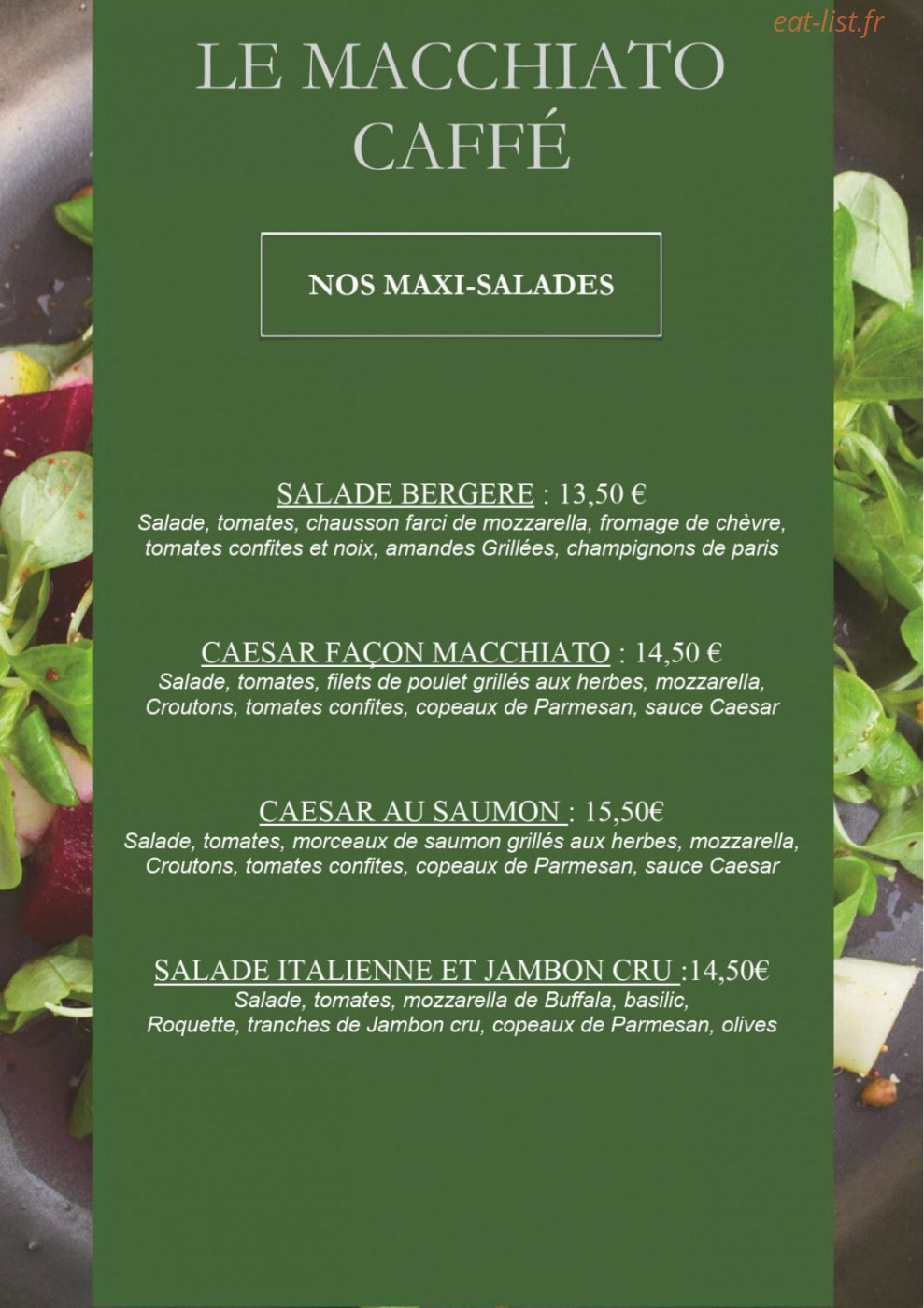 Le Macchiato Caffè — carte page 1