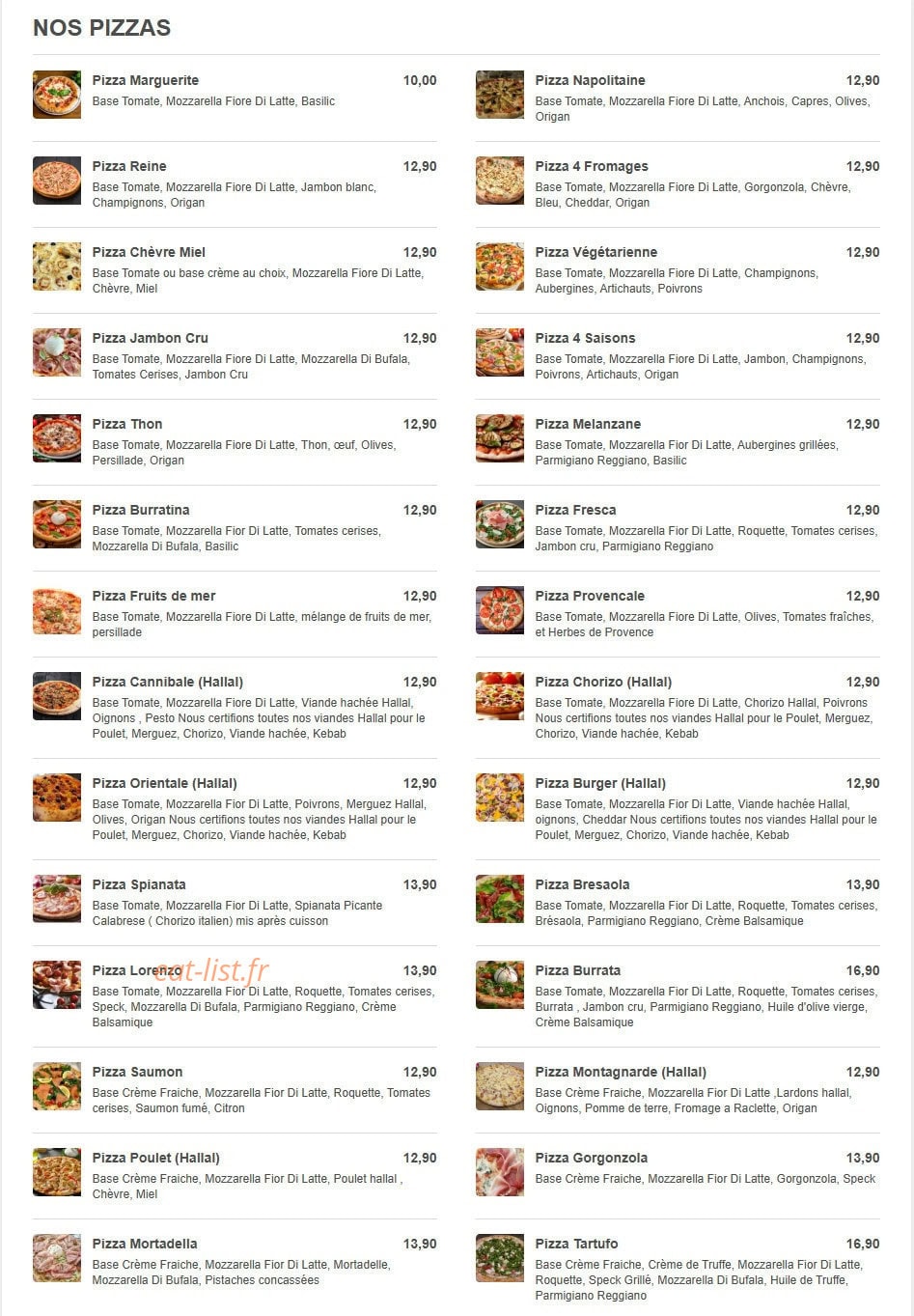 Lorenzo Pizza — carte page 1