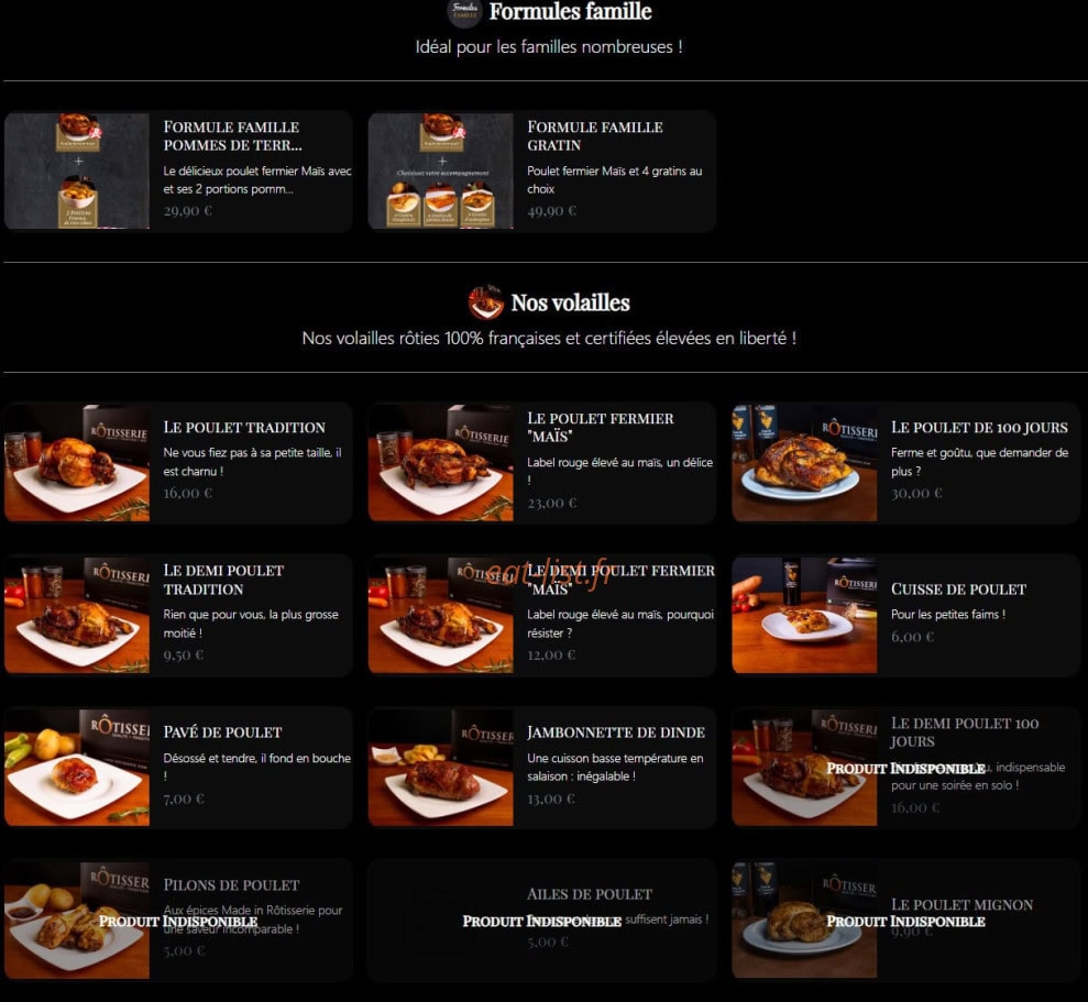 Rôtisserie — carte page 1