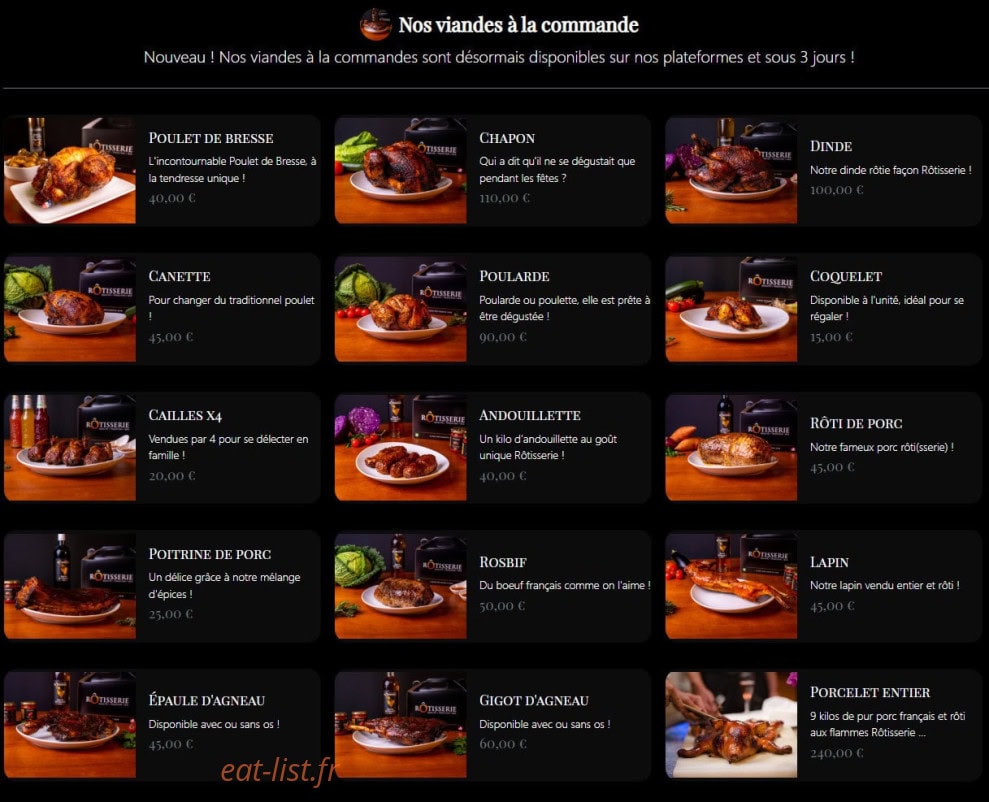 Rôtisserie — carte page 3