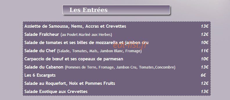 Le Cabanon — carte page 2