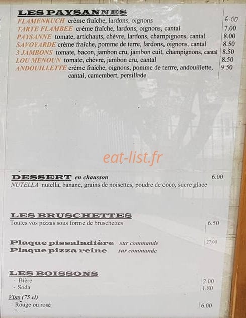 Didier pizza — carte page 2