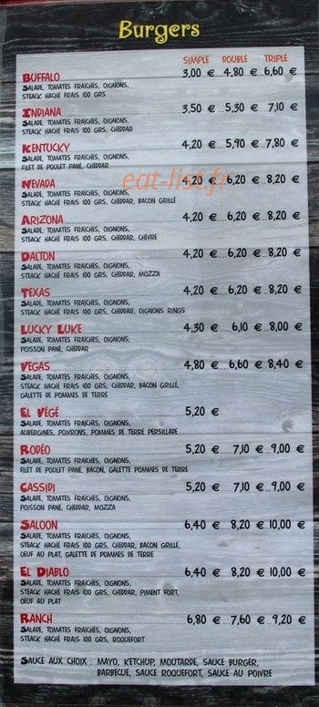 Le saloon — carte page 2