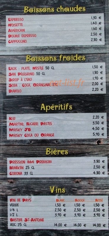 Le saloon — carte page 5